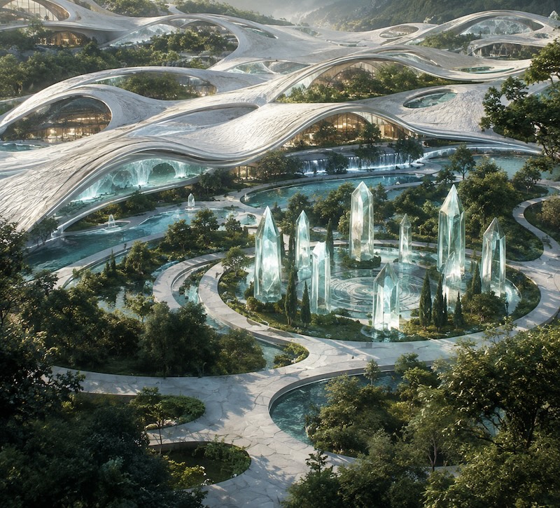 Künstlerische Darstellung von Atlantis in der Innererde